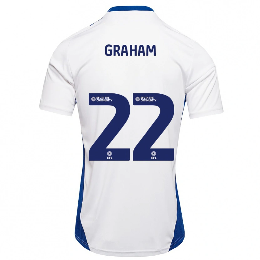 Danxen Niño Camiseta Jess Graham #22 Blanco Azul 2ª Equipación 2025/26 La Camisa
