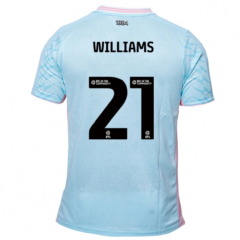 Danxen Niño Camiseta Josh Williams #21 Celeste Rosa 2ª Equipación 2025/26 La Camisa