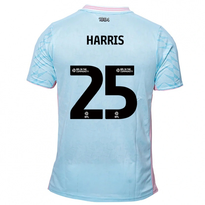 Danxen Niño Camiseta Taylan Harris #25 Celeste Rosa 2ª Equipación 2025/26 La Camisa