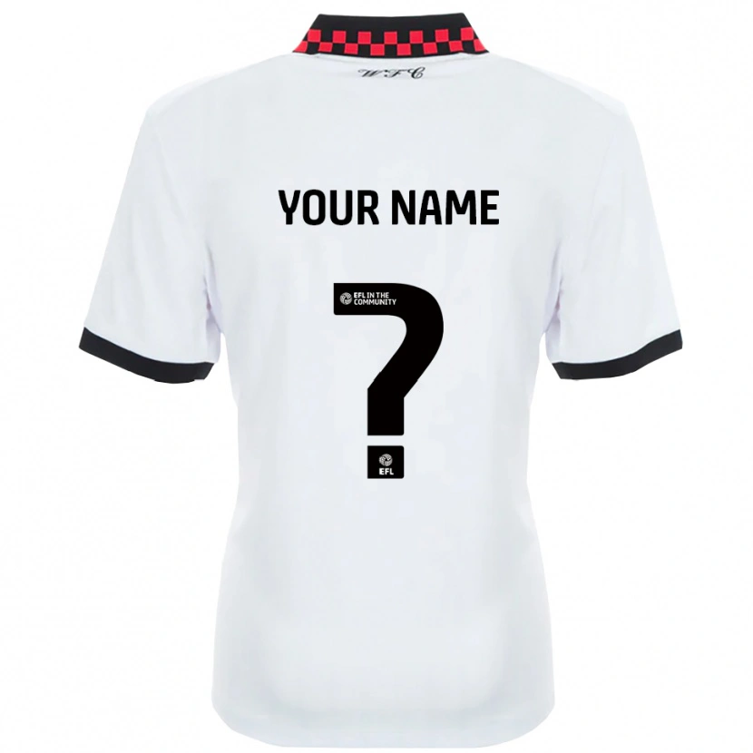 Danxen Niño Camiseta Su Nombre #0 Blanco Negro 2ª Equipación 2025/26 La Camisa