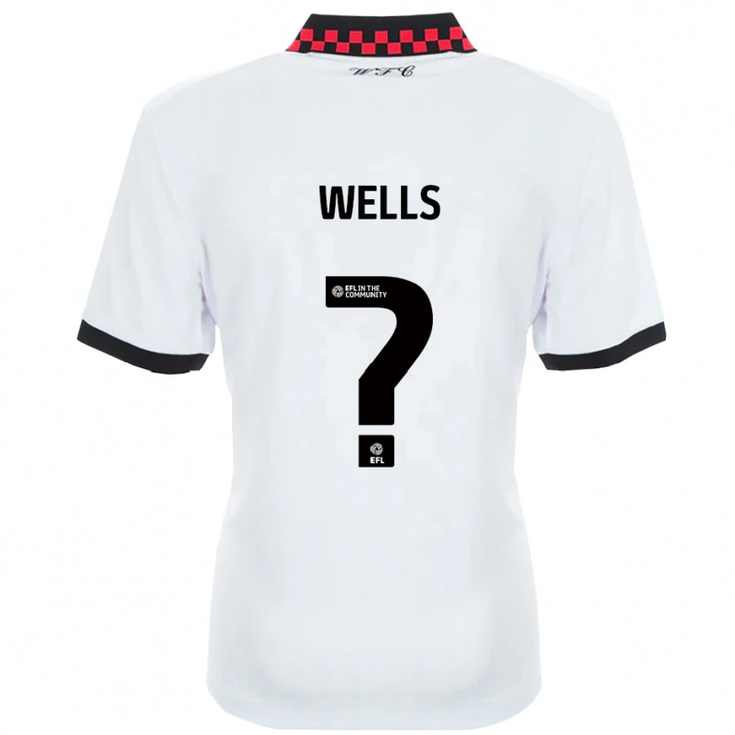 Danxen Niño Camiseta Liv Wells #0 Blanco Negro 2ª Equipación 2025/26 La Camisa