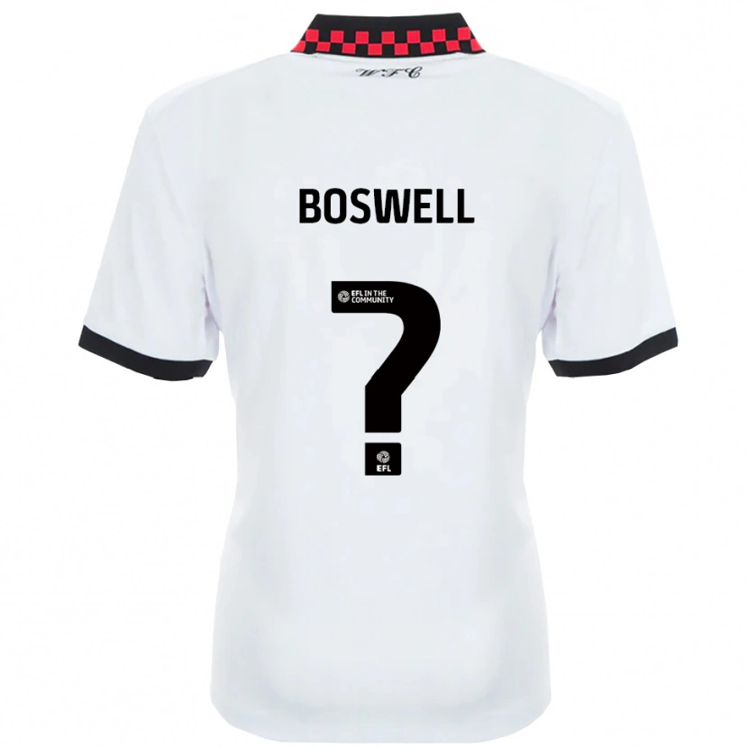 Danxen Niño Camiseta Lucy Boswell #0 Blanco Negro 2ª Equipación 2025/26 La Camisa