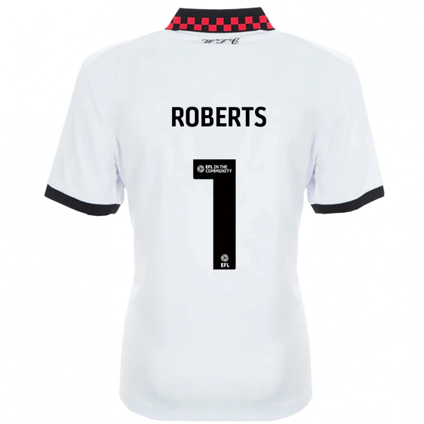 Danxen Niño Camiseta Myles Roberts #1 Blanco Negro 2ª Equipación 2025/26 La Camisa