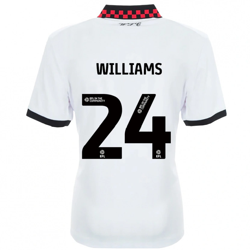 Danxen Niño Camiseta Harry Williams #24 Blanco Negro 2ª Equipación 2025/26 La Camisa