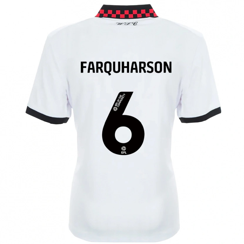 Danxen Niño Camiseta Priestley Farquharson #6 Blanco Negro 2ª Equipación 2025/26 La Camisa