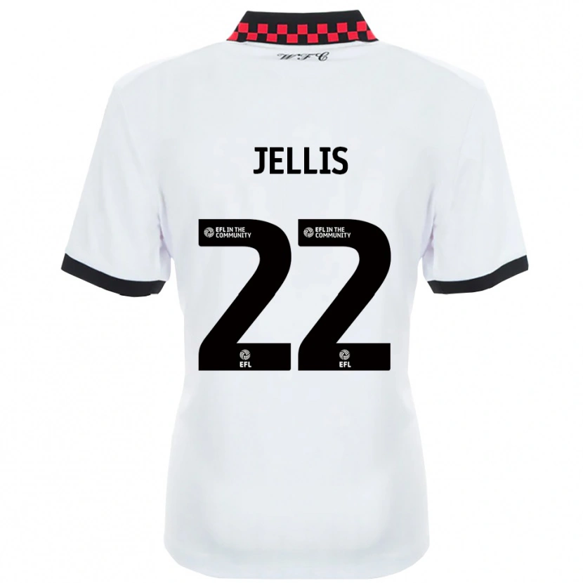 Danxen Niño Camiseta Jamie Jellis #22 Blanco Negro 2ª Equipación 2025/26 La Camisa