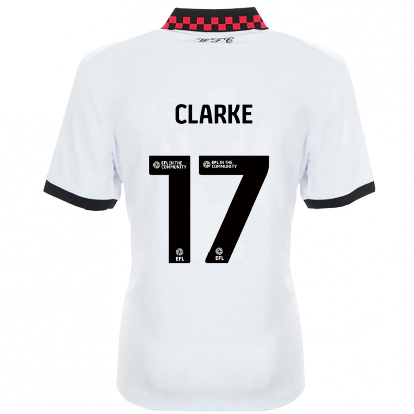 Danxen Niño Camiseta Courtney Clarke #17 Blanco Negro 2ª Equipación 2025/26 La Camisa