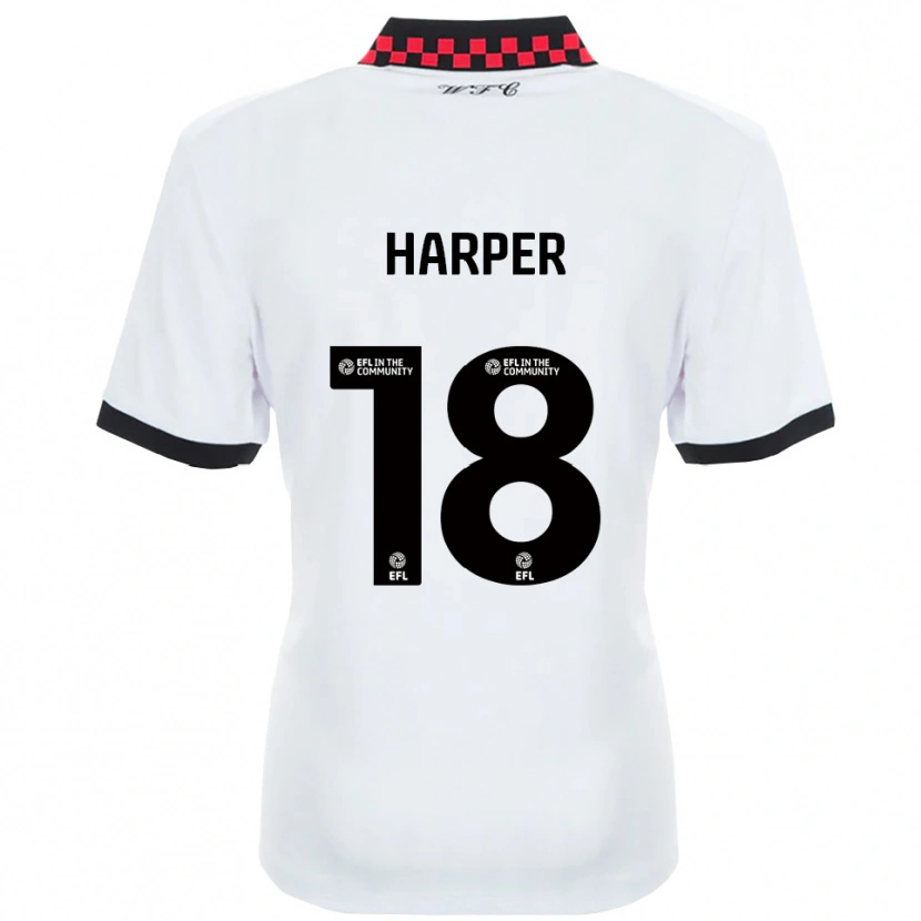 Danxen Niño Camiseta Vincent Harper #18 Blanco Negro 2ª Equipación 2025/26 La Camisa