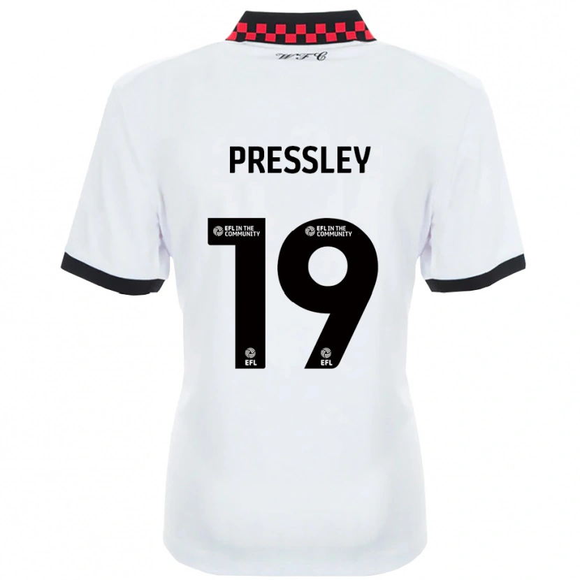 Danxen Niño Camiseta Aaron Pressley #19 Blanco Negro 2ª Equipación 2025/26 La Camisa