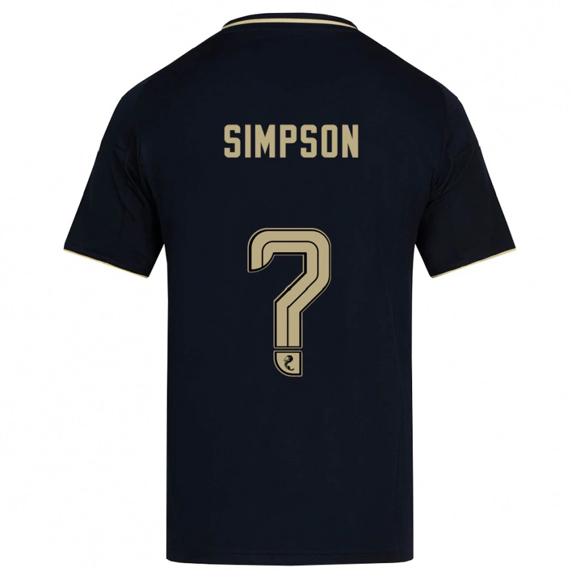 Danxen Niño Camiseta Theo Simpson #0 Azul Marino Dorado 2ª Equipación 2025/26 La Camisa