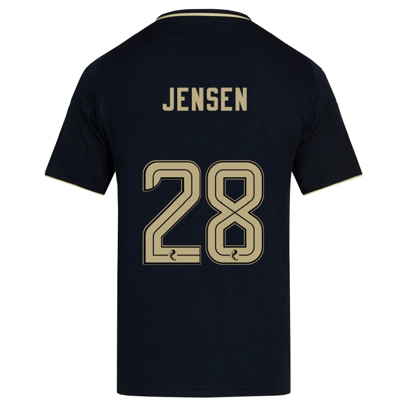 Danxen Niño Camiseta Alexander Jensen #28 Azul Marino Dorado 2ª Equipación 2025/26 La Camisa