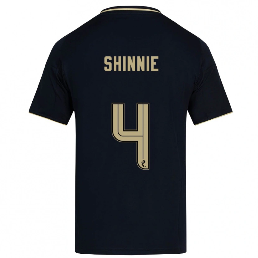 Danxen Niño Camiseta Graeme Shinnie #4 Azul Marino Dorado 2ª Equipación 2025/26 La Camisa
