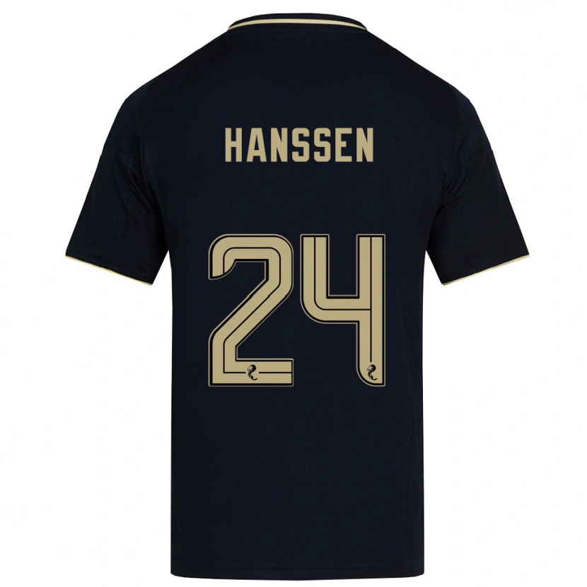 Danxen Niño Camiseta Nadine Hanssen #24 Azul Marino Dorado 2ª Equipación 2025/26 La Camisa