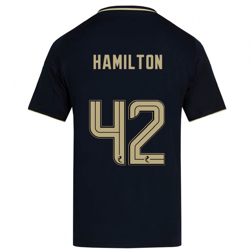 Danxen Niño Camiseta Brendan Hamilton #42 Azul Marino Dorado 2ª Equipación 2025/26 La Camisa