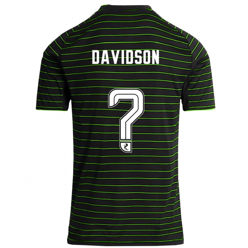 Danxen Niño Camiseta Alasdair Davidson #0 Negro Verde 2ª Equipación 2025/26 La Camisa