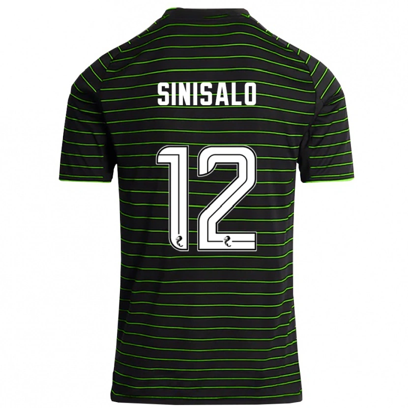 Danxen Niño Camiseta Viljami Sinisalo #12 Negro Verde 2ª Equipación 2025/26 La Camisa