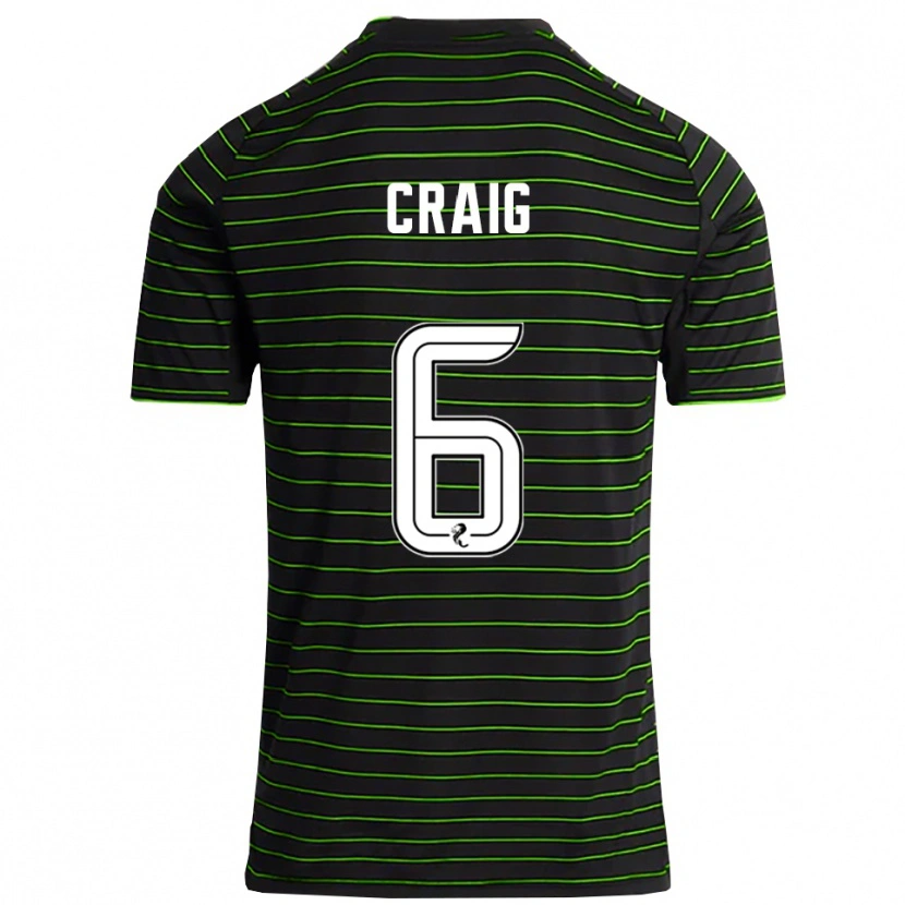 Danxen Niño Camiseta Chloe Craig #6 Negro Verde 2ª Equipación 2025/26 La Camisa