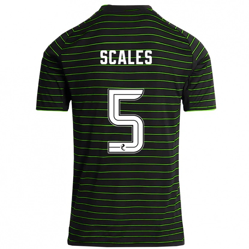 Danxen Niño Camiseta Liam Scales #5 Negro Verde 2ª Equipación 2025/26 La Camisa
