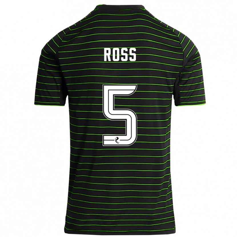 Danxen Niño Camiseta Natalie Ross #5 Negro Verde 2ª Equipación 2025/26 La Camisa
