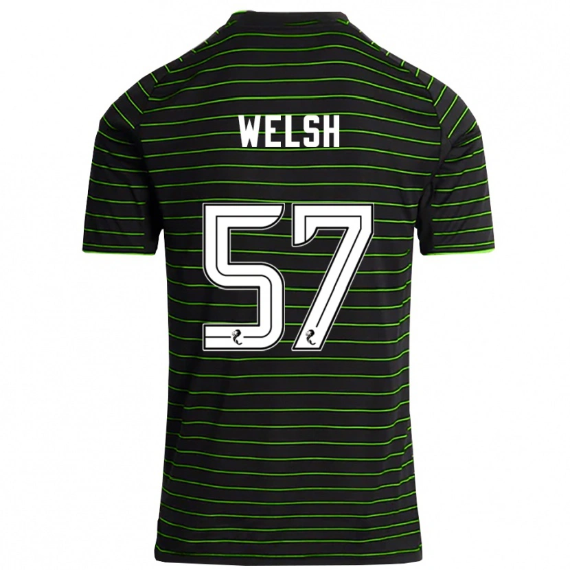 Danxen Niño Camiseta Stephen Welsh #57 Negro Verde 2ª Equipación 2025/26 La Camisa