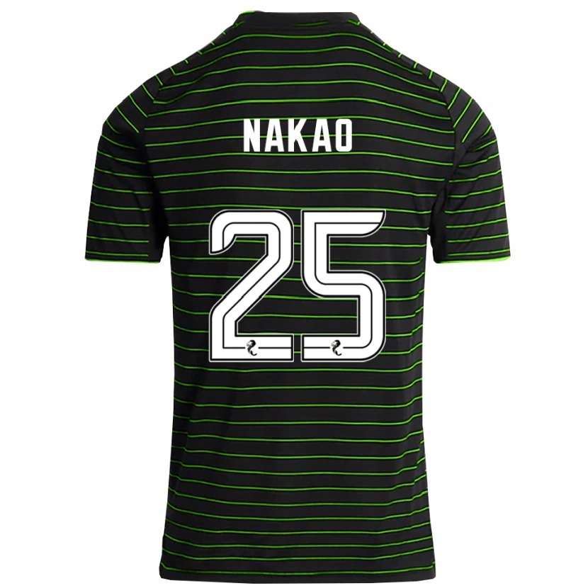 Danxen Niño Camiseta Momo Nakao #25 Negro Verde 2ª Equipación 2025/26 La Camisa