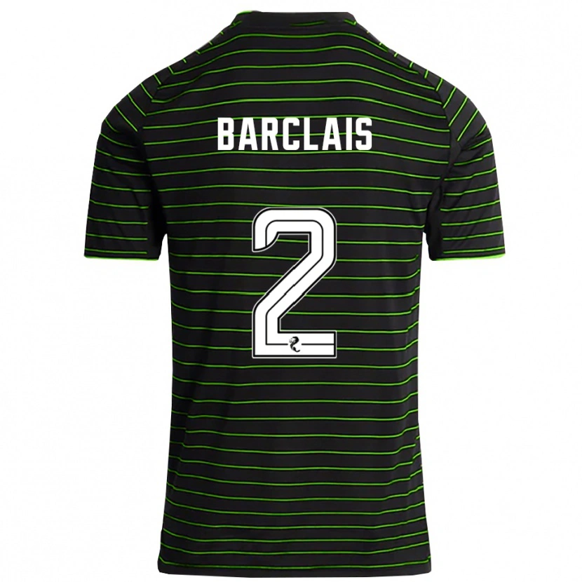 Danxen Niño Camiseta Celya Barclais #2 Negro Verde 2ª Equipación 2025/26 La Camisa