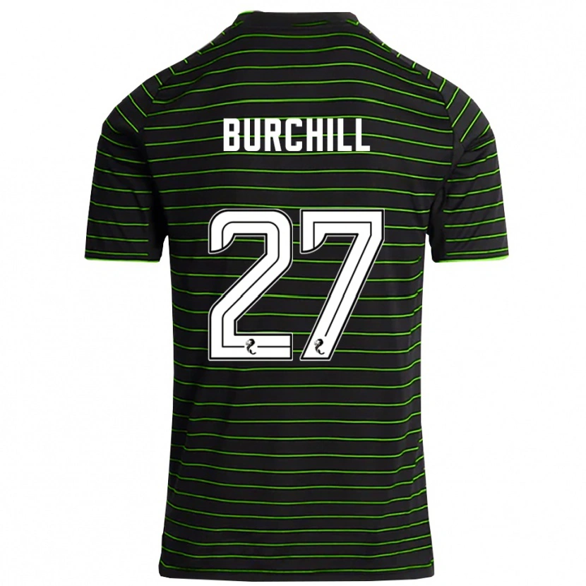 Danxen Niño Camiseta Tiree Burchill #27 Negro Verde 2ª Equipación 2025/26 La Camisa