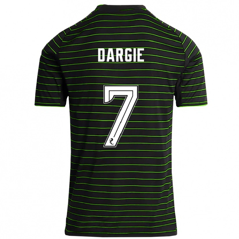 Danxen Niño Camiseta Rhys Dargie #7 Negro Verde 2ª Equipación 2025/26 La Camisa