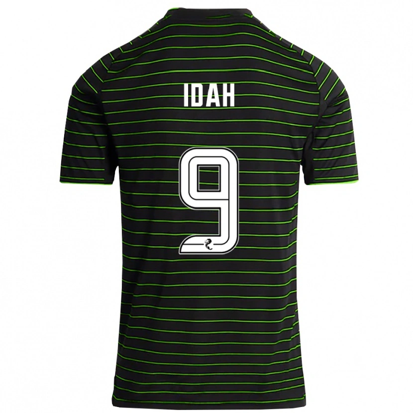 Danxen Niño Camiseta Adam Idah #9 Negro Verde 2ª Equipación 2025/26 La Camisa
