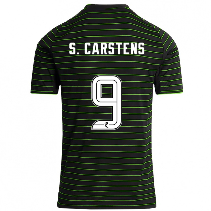 Danxen Niño Camiseta Signe Carstens #9 Negro Verde 2ª Equipación 2025/26 La Camisa