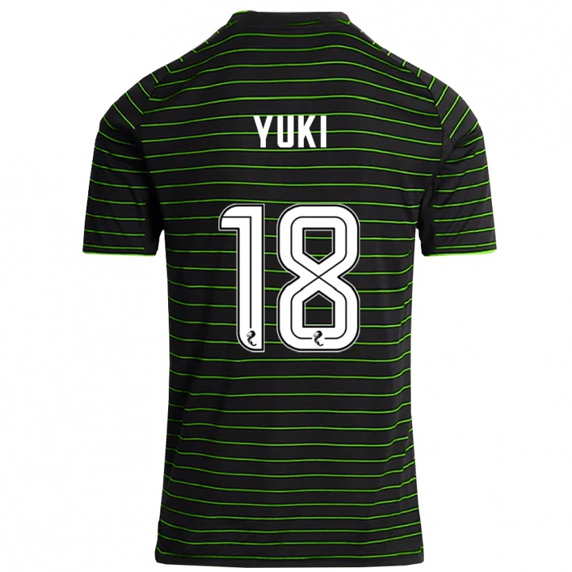 Danxen Niño Camiseta Yuki Kobayashi #18 Negro Verde 2ª Equipación 2025/26 La Camisa