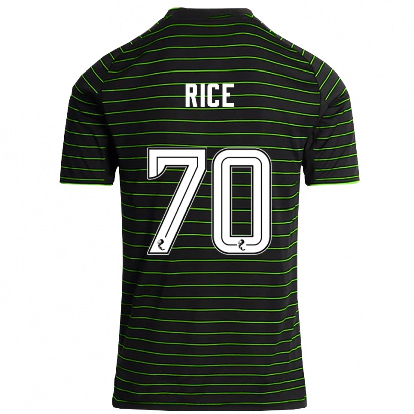 Danxen Niño Camiseta Aidan Rice #70 Negro Verde 2ª Equipación 2025/26 La Camisa