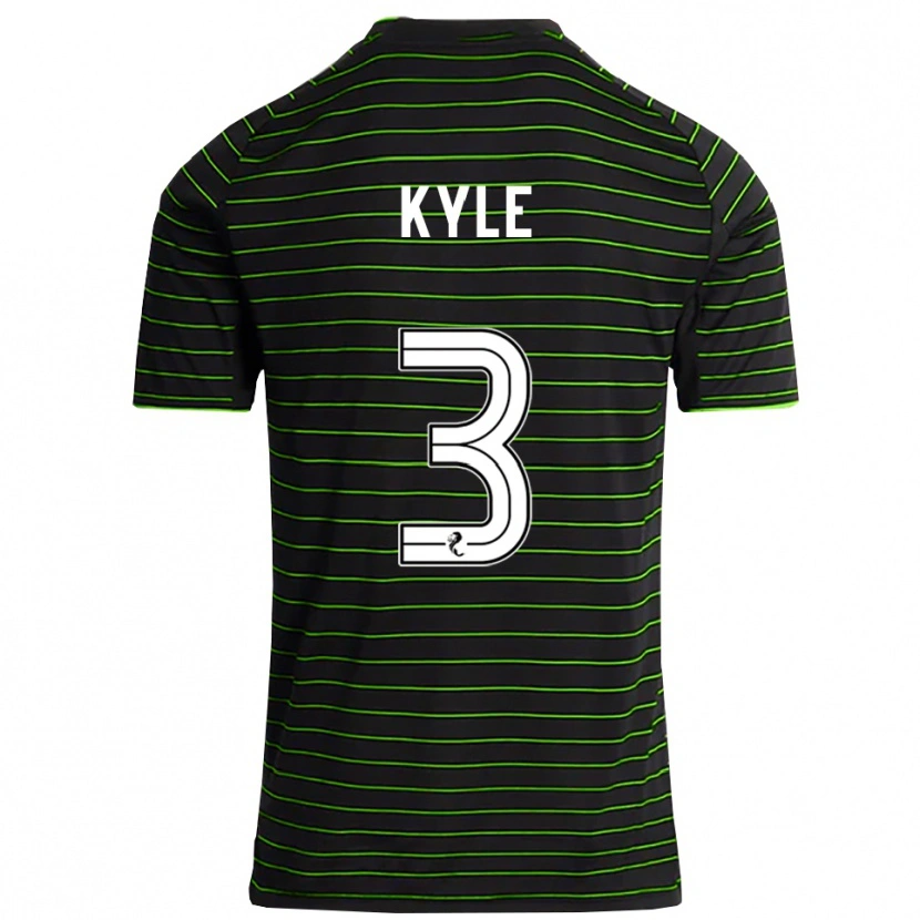 Danxen Niño Camiseta Andrew Kyle #3 Negro Verde 2ª Equipación 2025/26 La Camisa