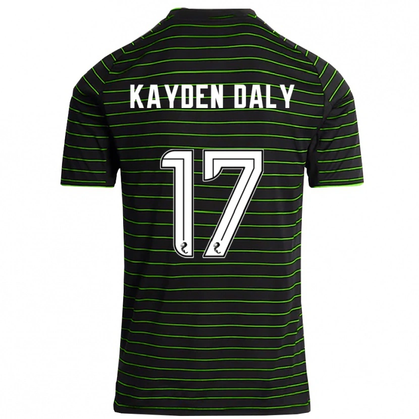 Danxen Niño Camiseta Kayden Daly #17 Negro Verde 2ª Equipación 2025/26 La Camisa