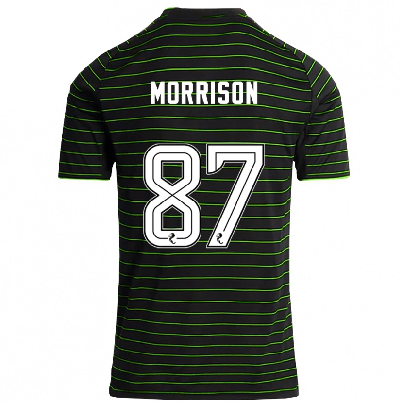 Danxen Niño Camiseta Joe Morrison #87 Negro Verde 2ª Equipación 2025/26 La Camisa