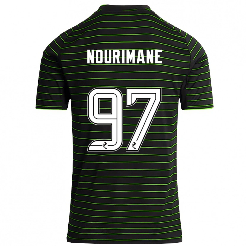 Danxen Niño Camiseta Addi Nourimane #97 Negro Verde 2ª Equipación 2025/26 La Camisa