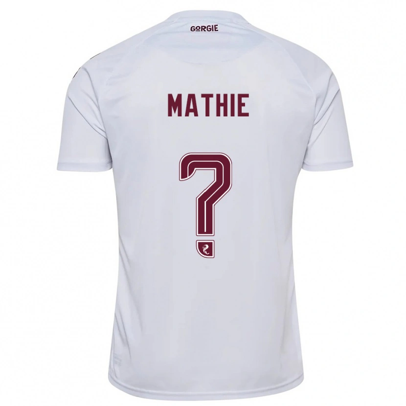 Danxen Niño Camiseta Jayden Mathie #0 Blanco Borgoña 2ª Equipación 2025/26 La Camisa