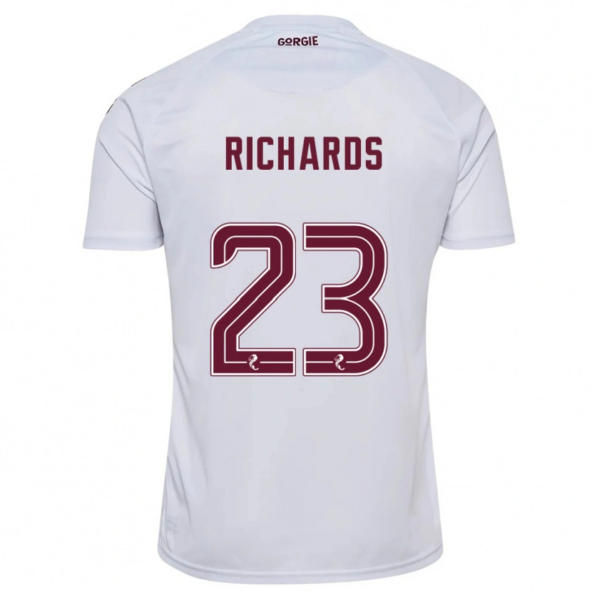 Danxen Niño Camiseta Jackie Richards #23 Blanco Borgoña 2ª Equipación 2025/26 La Camisa