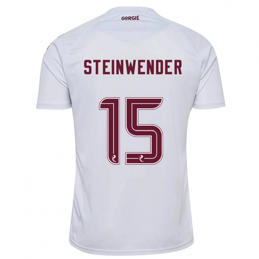 Danxen Niño Camiseta Michael Steinwender #15 Blanco Borgoña 2ª Equipación 2025/26 La Camisa