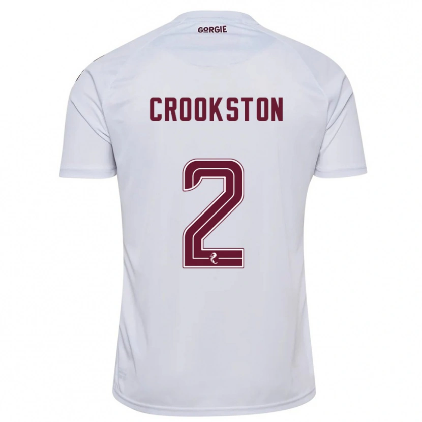 Danxen Niño Camiseta Gregor Crookston #2 Blanco Borgoña 2ª Equipación 2025/26 La Camisa