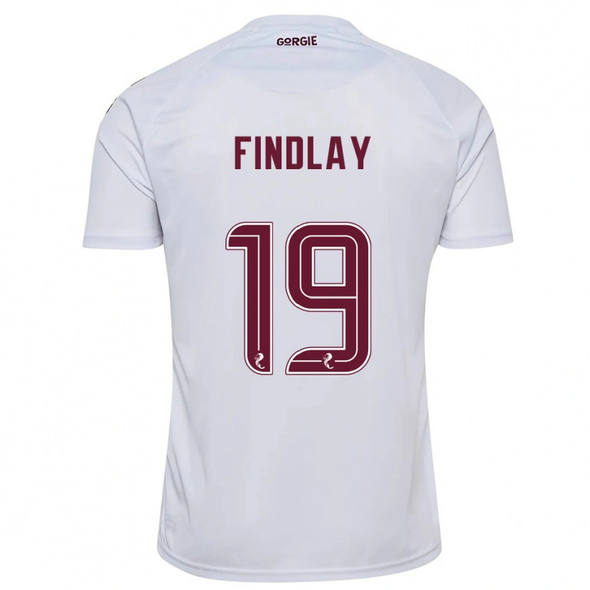 Danxen Niño Camiseta Stuart Findlay #19 Blanco Borgoña 2ª Equipación 2025/26 La Camisa