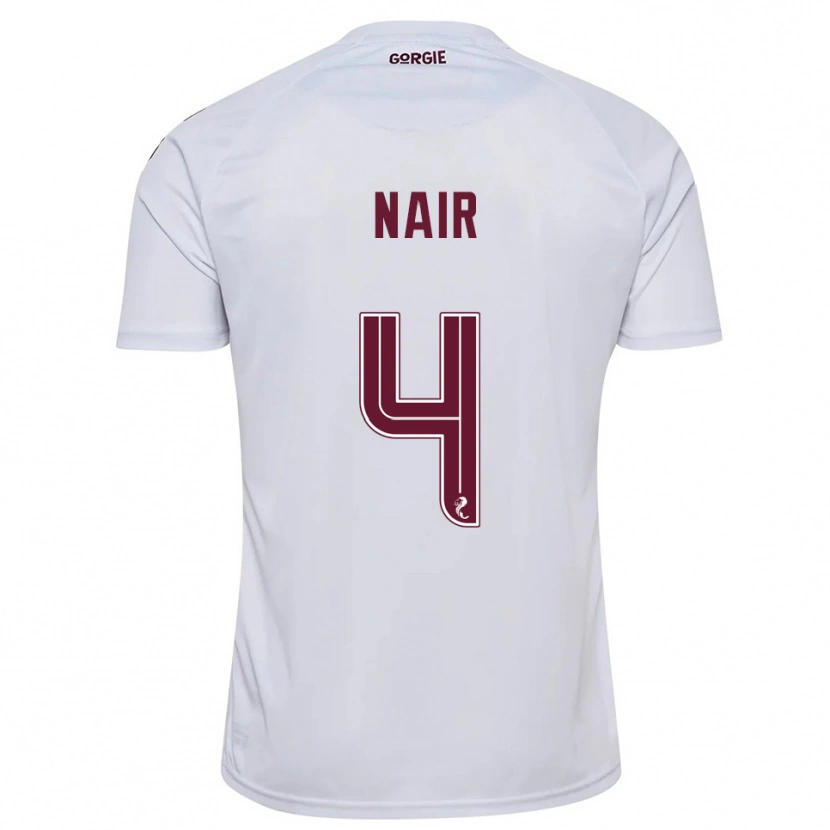 Danxen Niño Camiseta Kenzi Nair #4 Blanco Borgoña 2ª Equipación 2025/26 La Camisa