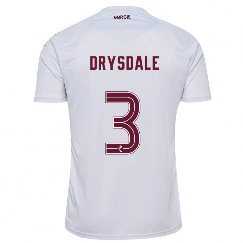 Danxen Niño Camiseta Ethan Drysdale #3 Blanco Borgoña 2ª Equipación 2025/26 La Camisa