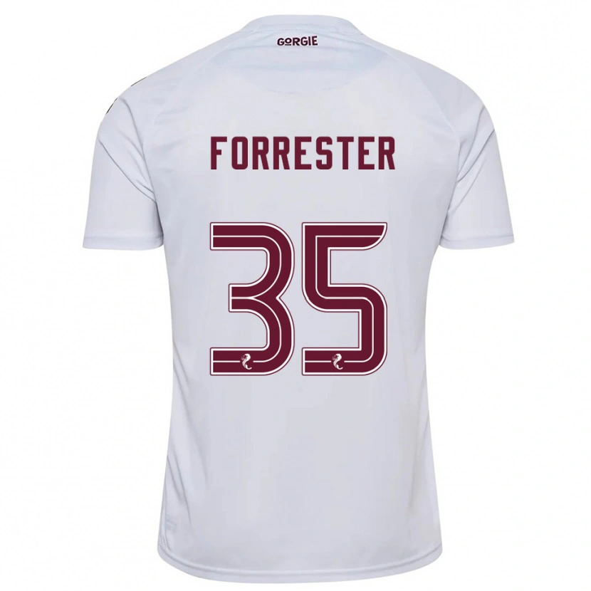 Danxen Niño Camiseta Adam Forrester #35 Blanco Borgoña 2ª Equipación 2025/26 La Camisa