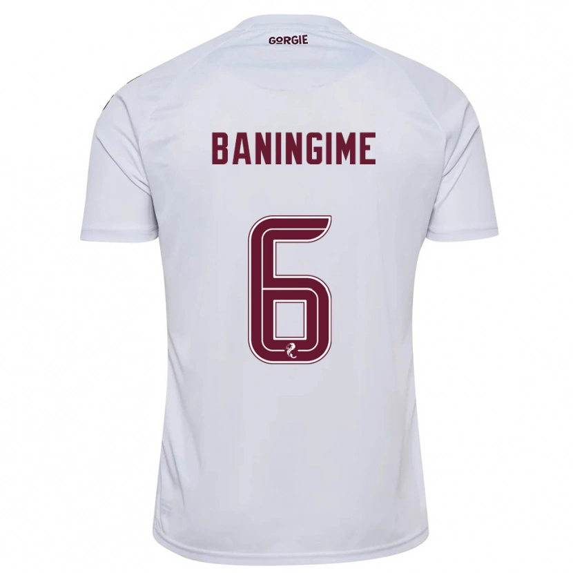 Danxen Niño Camiseta Beni Baningime #6 Blanco Borgoña 2ª Equipación 2025/26 La Camisa