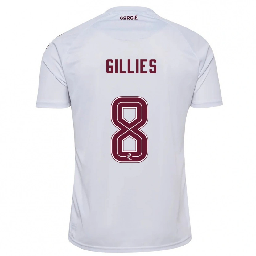 Danxen Niño Camiseta Matthew Gillies #8 Blanco Borgoña 2ª Equipación 2025/26 La Camisa