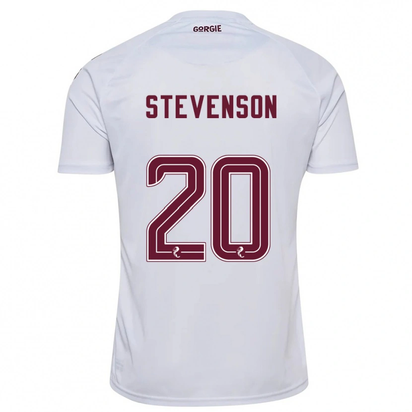 Danxen Niño Camiseta Gus Stevenson #20 Blanco Borgoña 2ª Equipación 2025/26 La Camisa