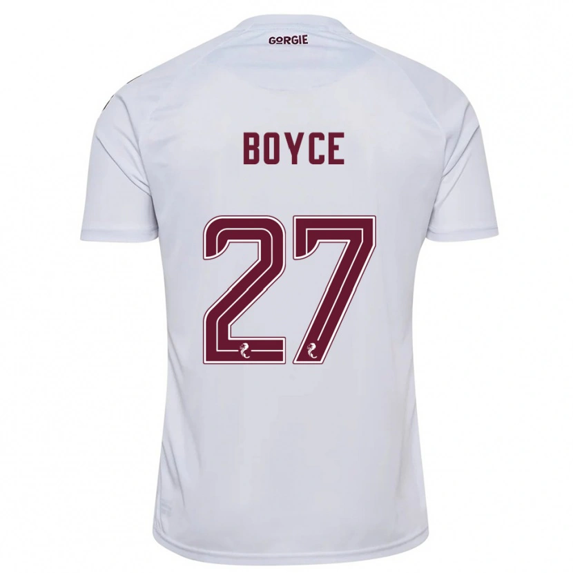 Danxen Niño Camiseta Liam Boyce #27 Blanco Borgoña 2ª Equipación 2025/26 La Camisa