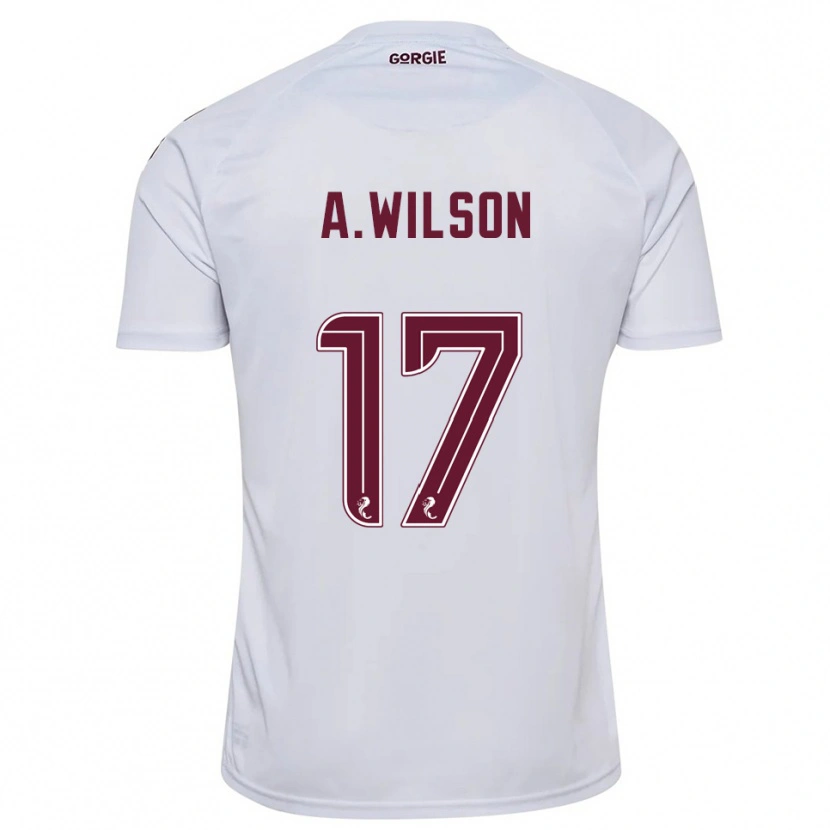 Danxen Niño Camiseta Alfie Wilson #17 Blanco Borgoña 2ª Equipación 2025/26 La Camisa
