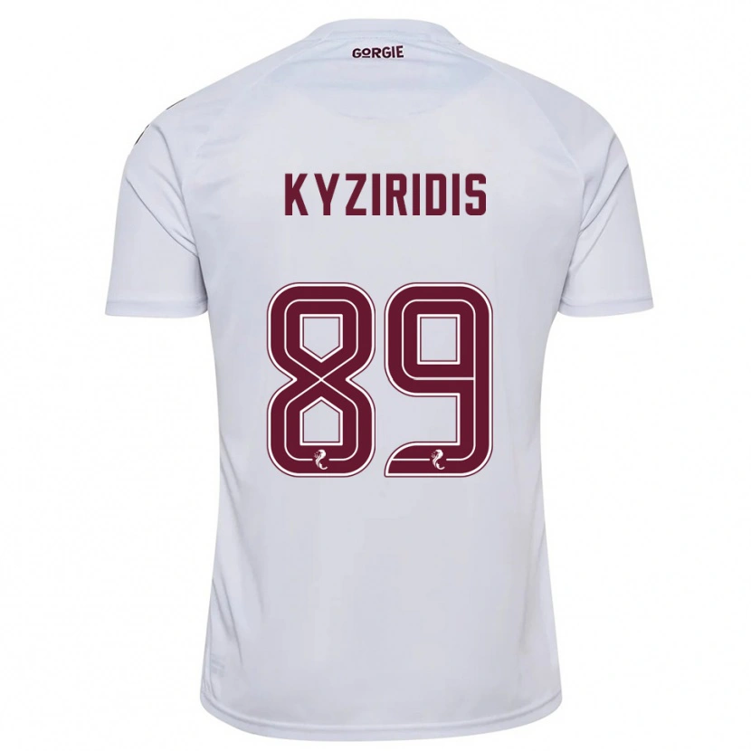 Danxen Niño Camiseta Alexandros Kyziridis #89 Blanco Borgoña 2ª Equipación 2025/26 La Camisa
